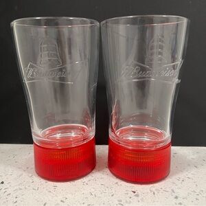 2 x Vintage 2014 BUDWEISER Home Run Bluetooth Flashing MLB Baseball Beer Glass